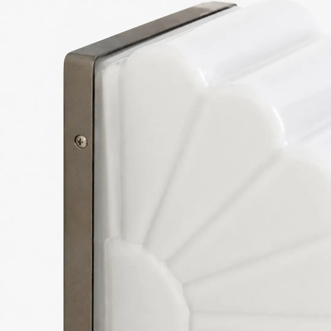 Close view of the metal frame and glass connection