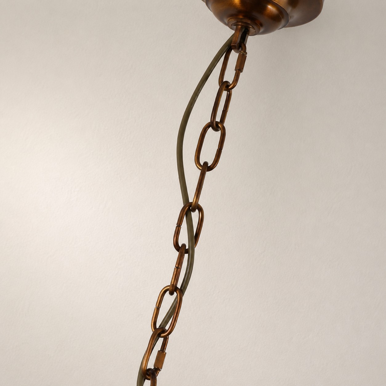 Brass Flower Glass Chandelier detail 3
