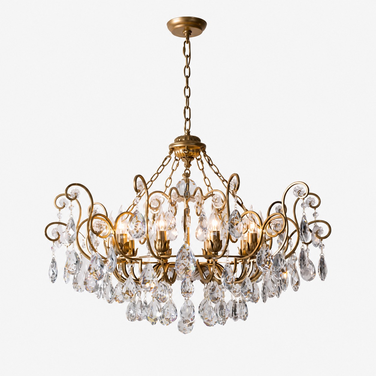 10-light French Country Crystal Basket Chandelier