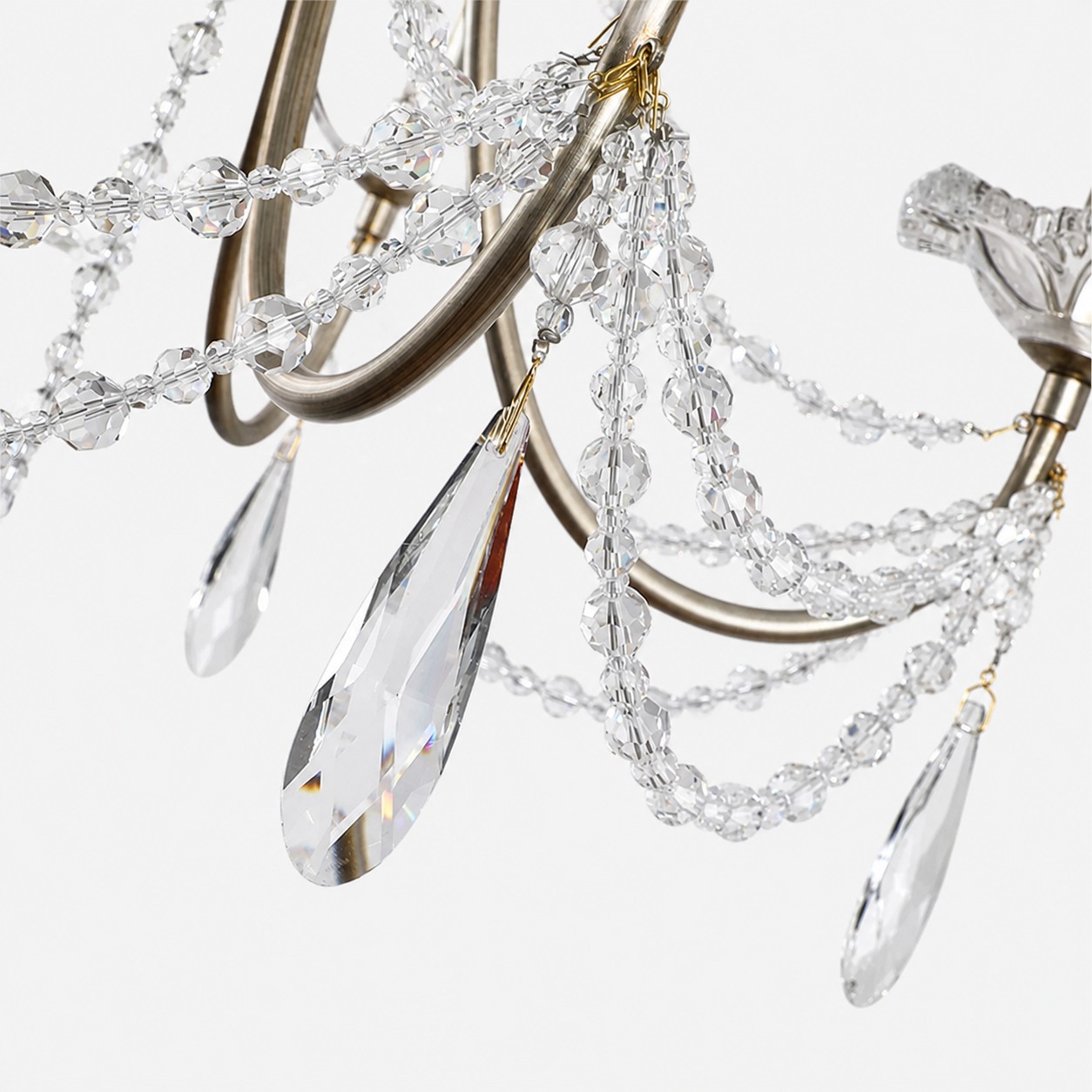 Silver Crystal Branch Chandelier detail 1