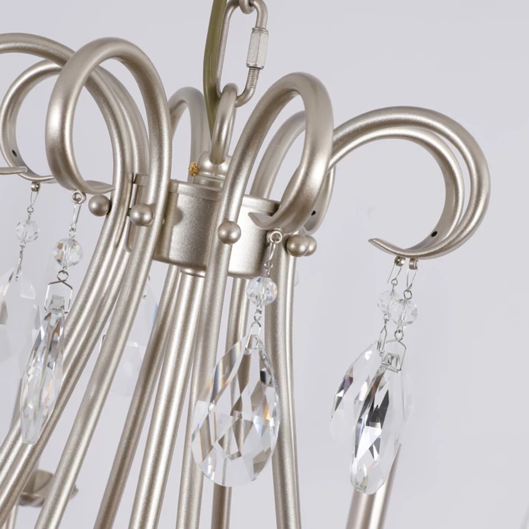 Silver Crystal Candle Chandelier detail 3