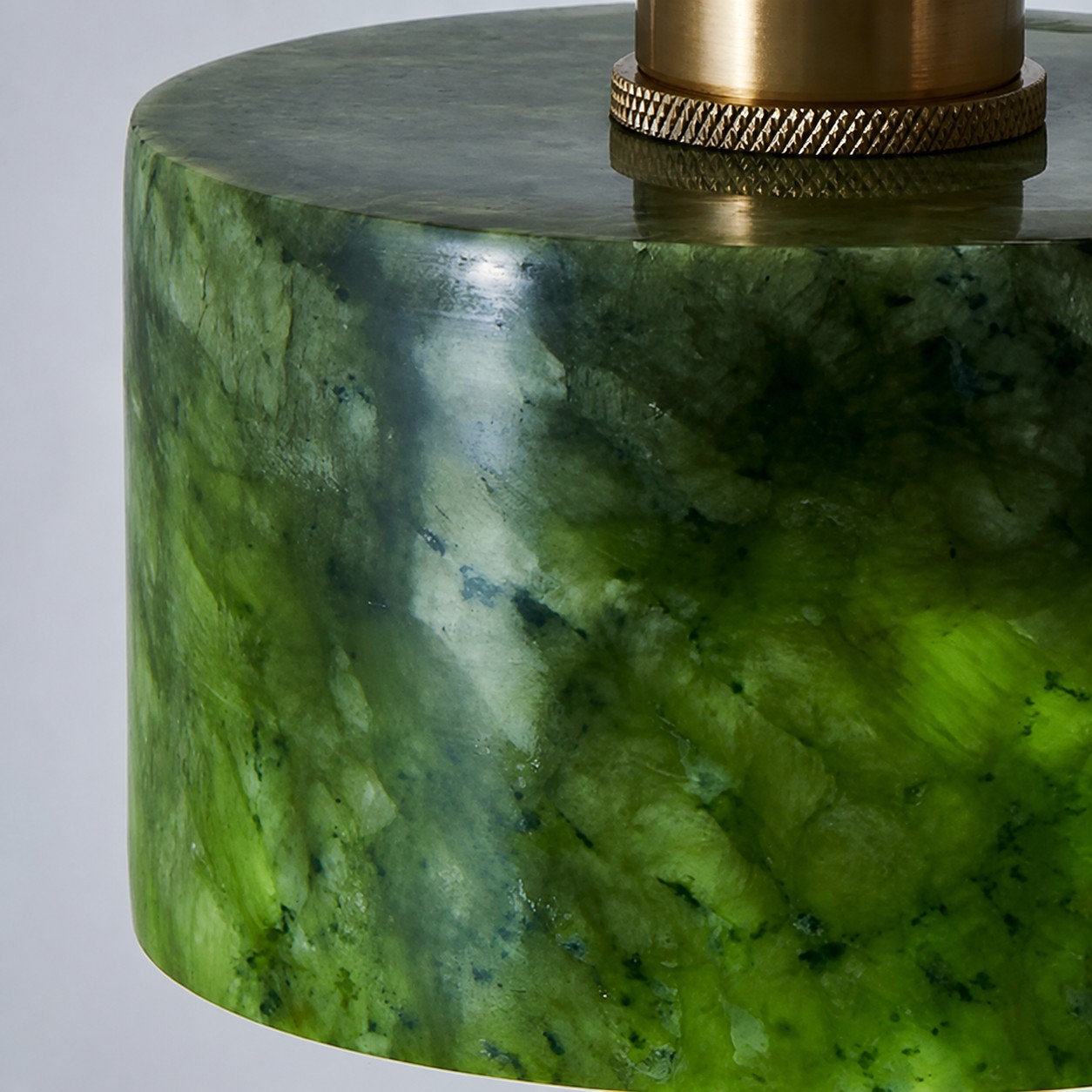 Translucent green jade cylinder