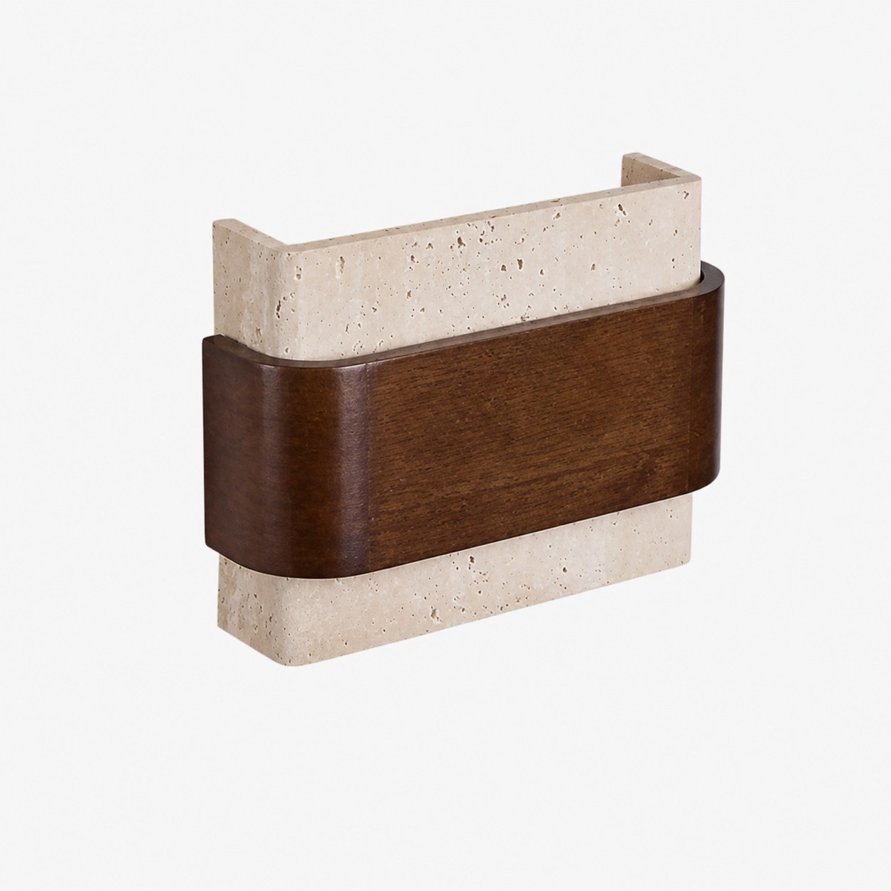Travertine and wood wall light product view
