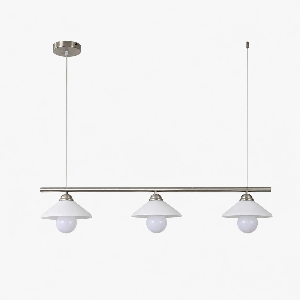 Hanging Wire 3 Heads linear glass pendant light