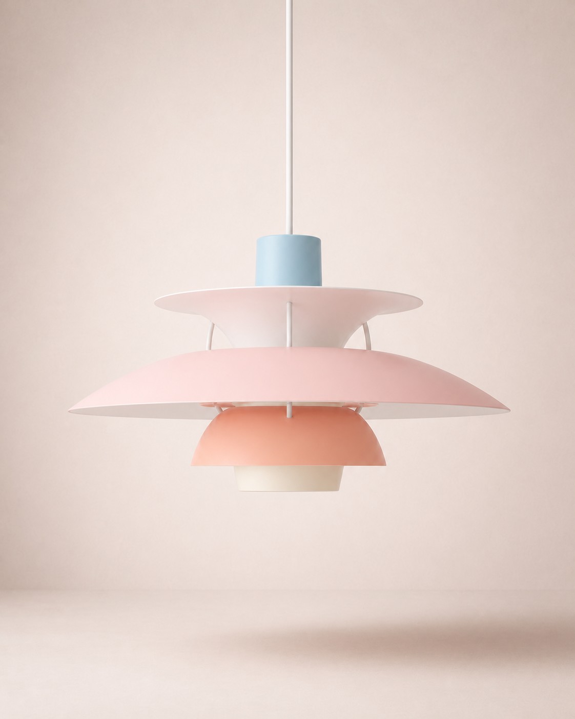 PH 5 lámpara colgante Pastels Oyster Rose Escena de color melocotón