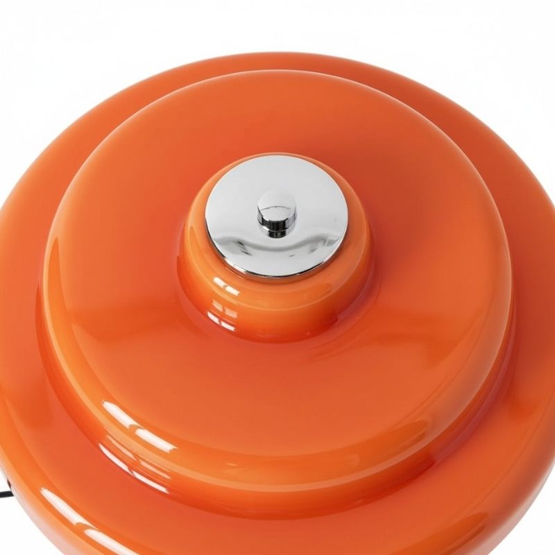 Detail van de afgewerkte bovenkant van de Koloro glazen tafellamp