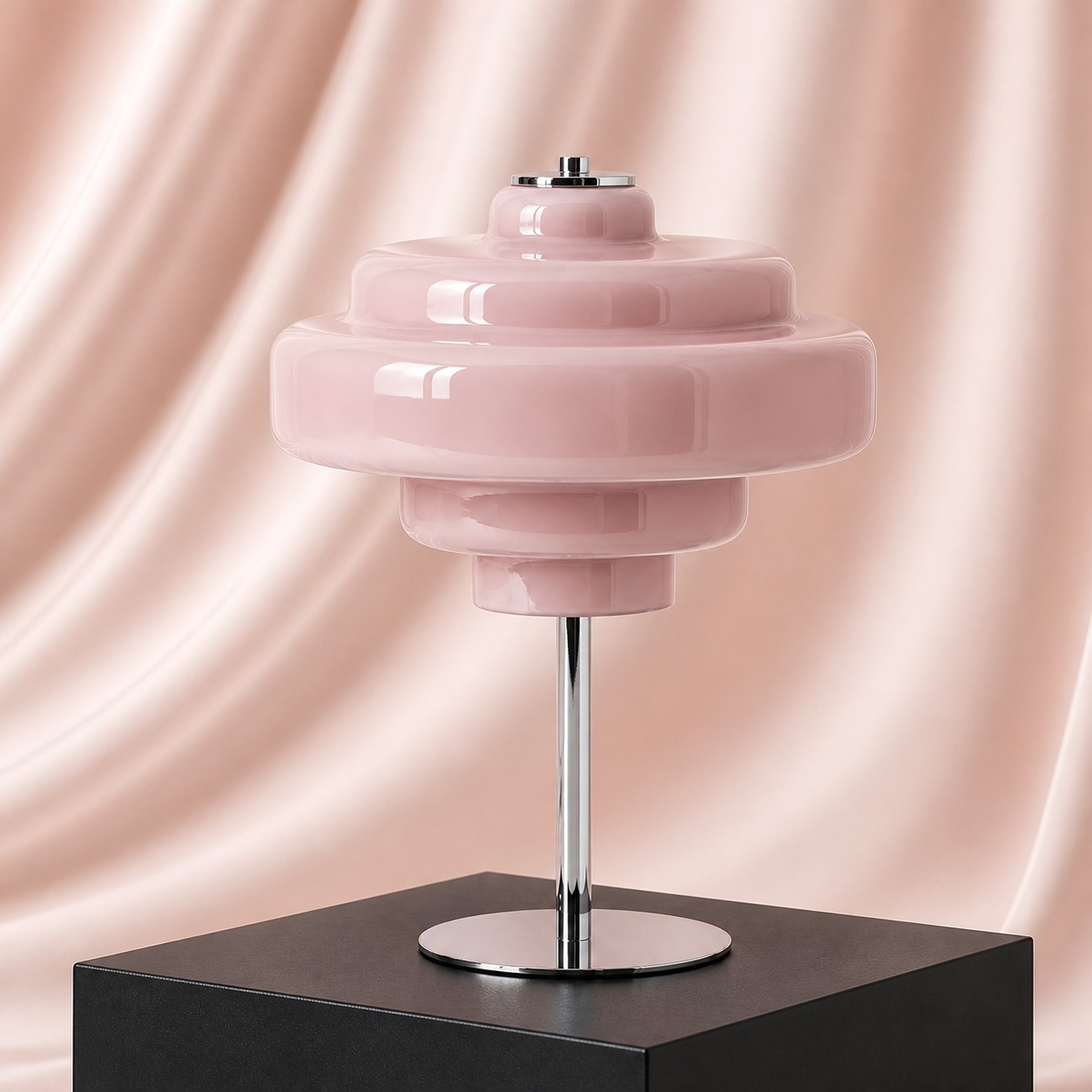 Roze Koloro glazen tafellamp