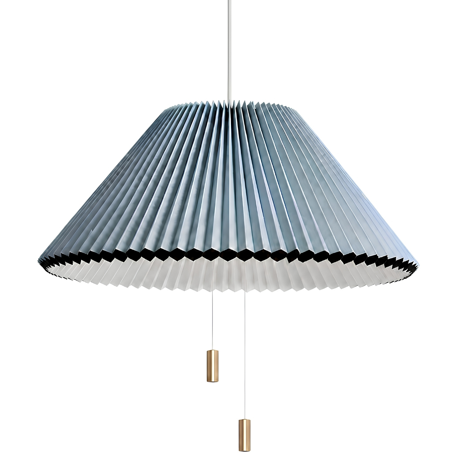 Adjustable pleated pendant light Dia 40 cm Gray Blue SKU