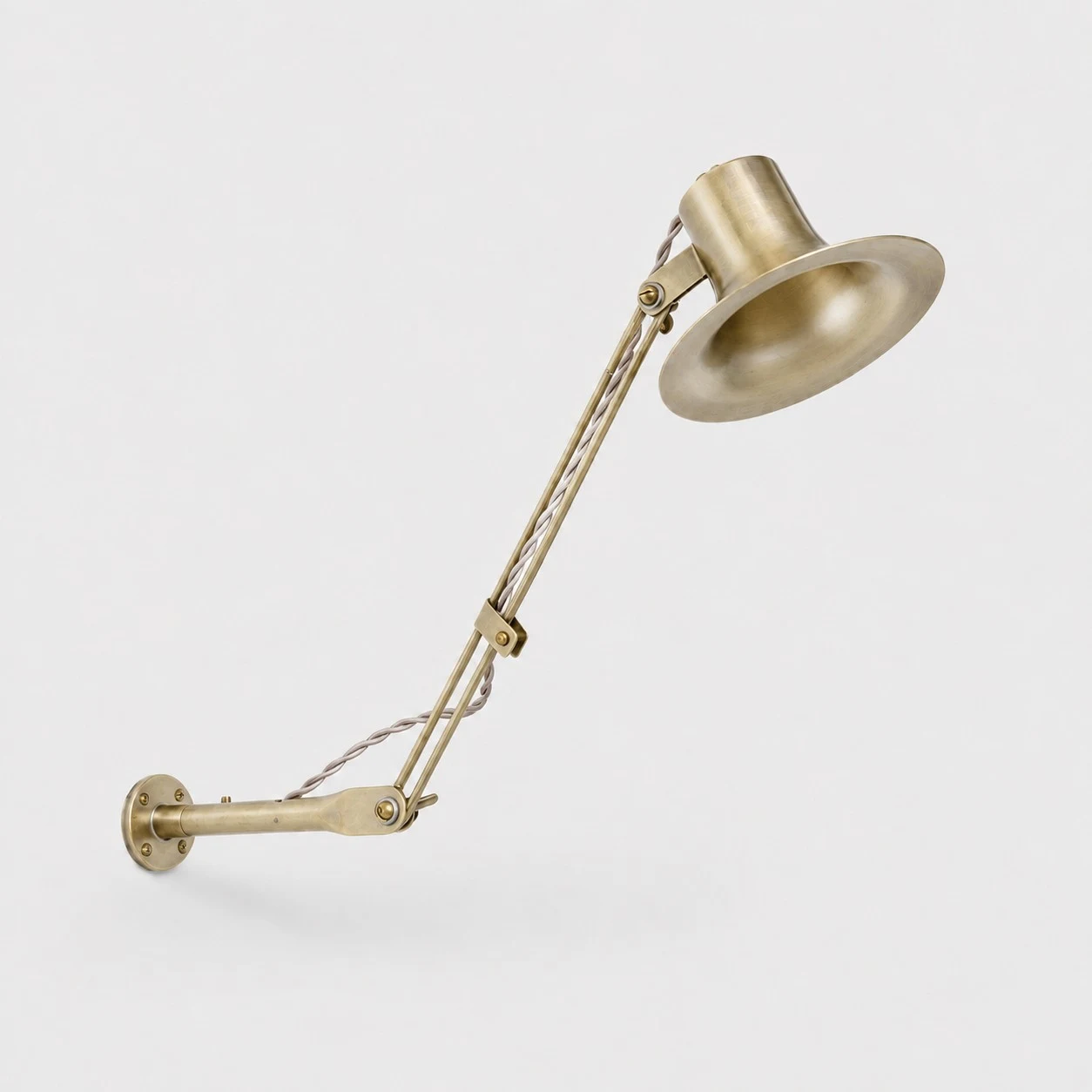 Satin Brass adjustable folding wall lamp