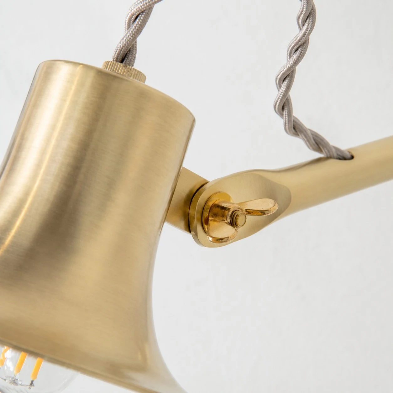 Close-up of the adjustable lamp shade joint