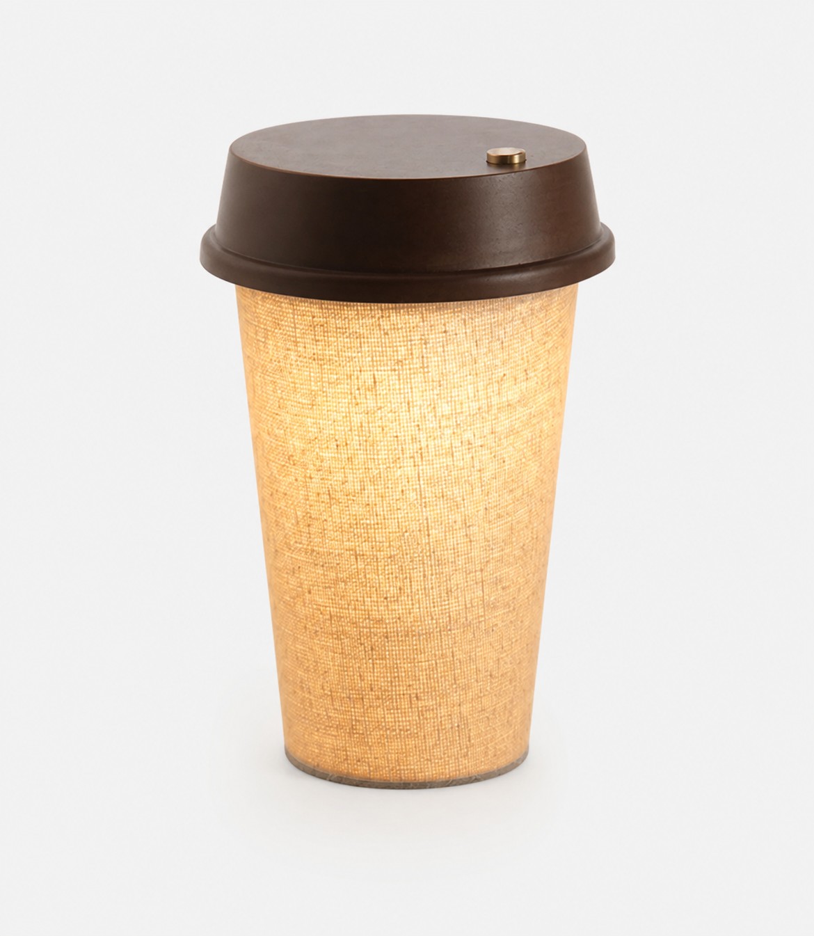 Complete productweergave van de oplaadbare koffiekop tafellamp van walnoothout