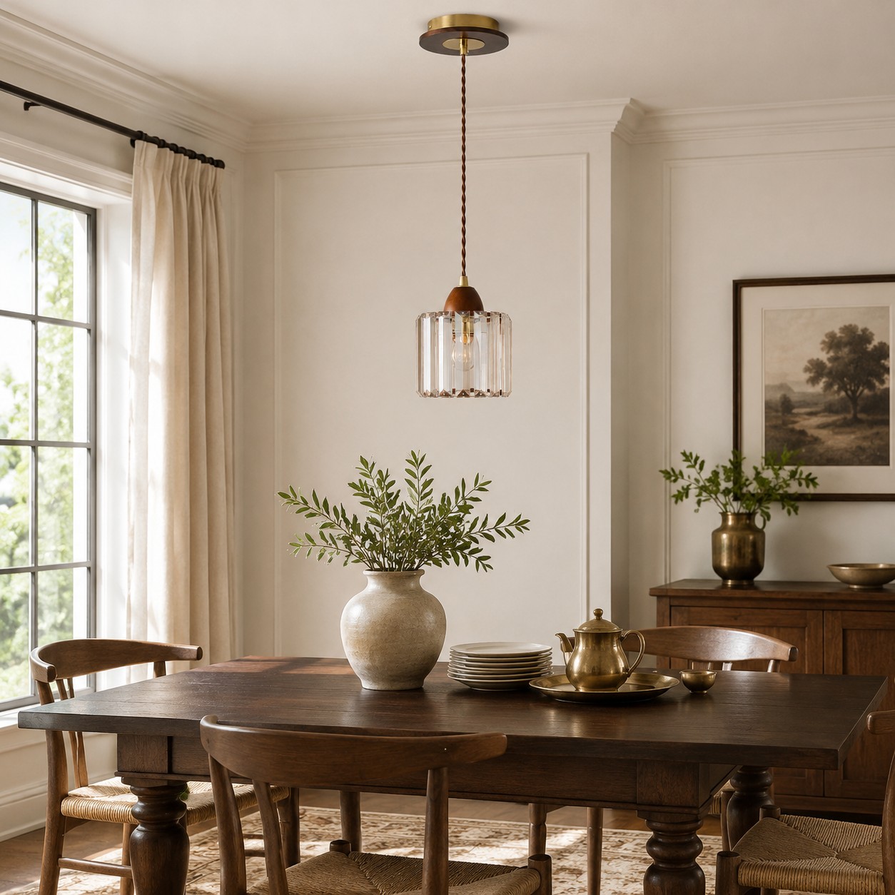 A luminous accent for dining and quiet workspaces