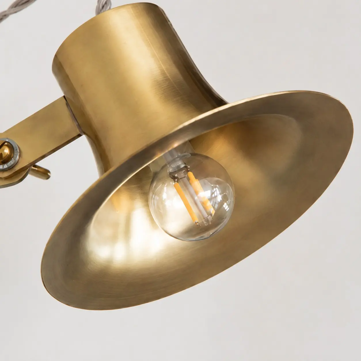 Solid brass shade detail