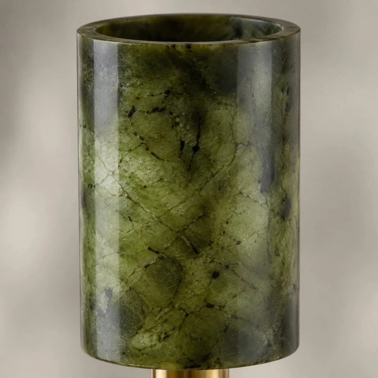 Close view of the natural green jade shade and its unique veining