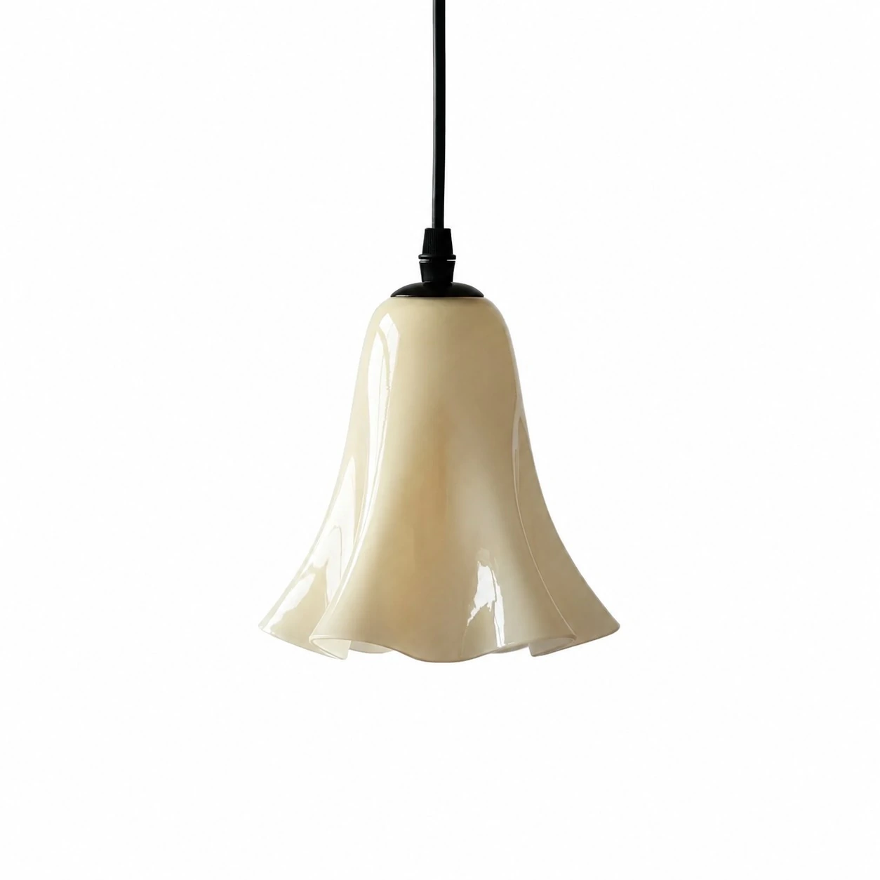Cream yellow glass pendant light