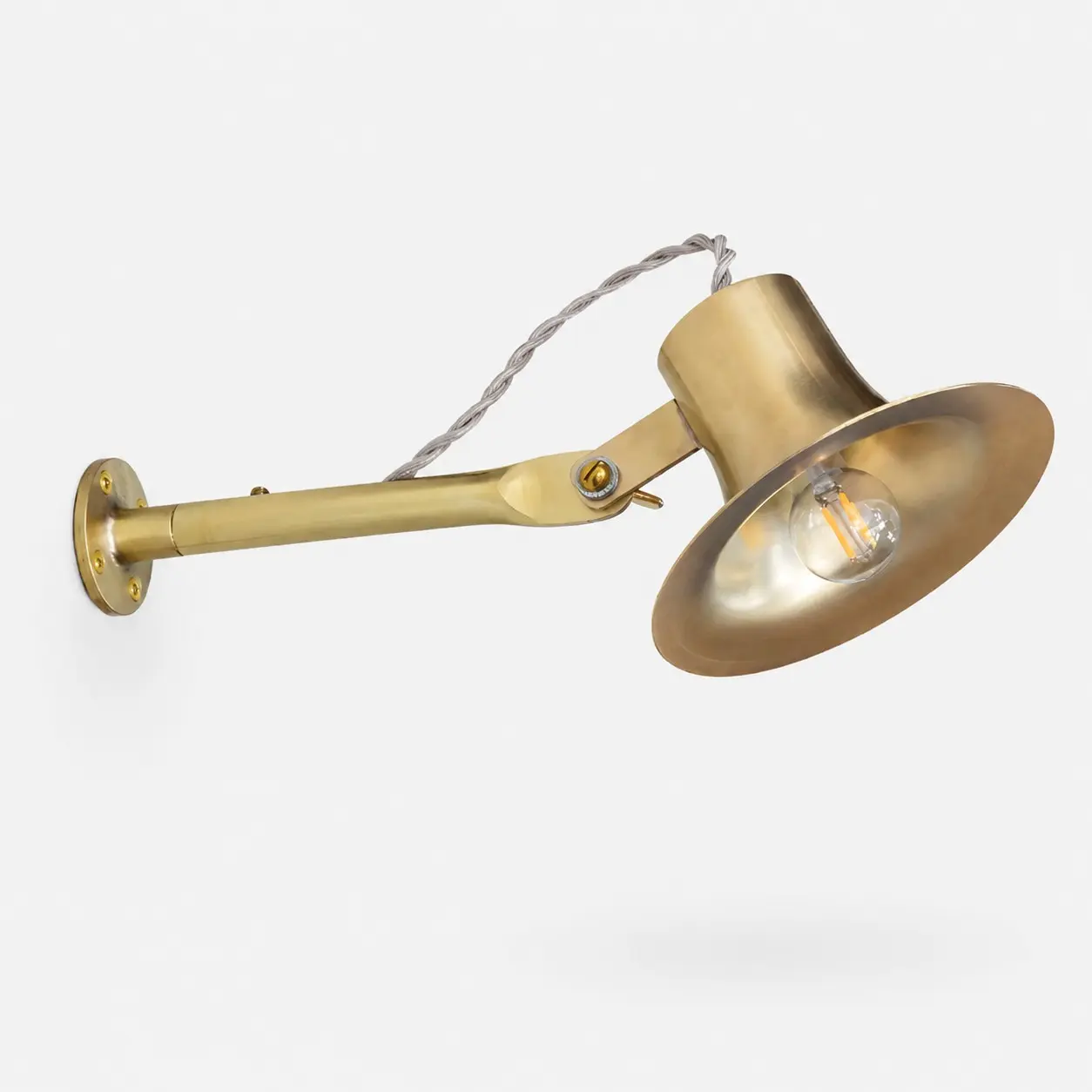 Matte brass adjustable wall light