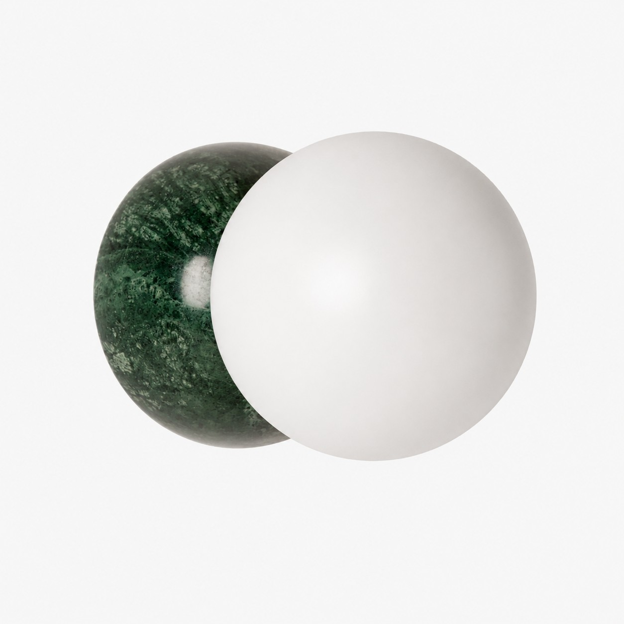 Marble globe wall sconce in Indian Green Marble