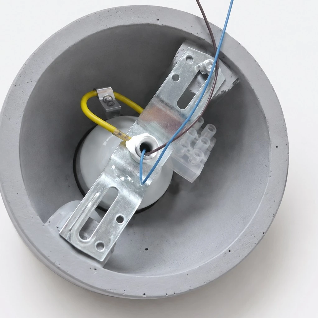 Rear view showing the hardwired mounting structure