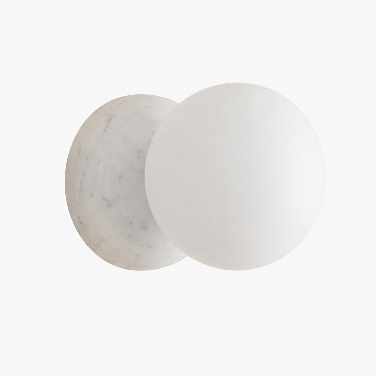 Marble globe wall sconce in Carrara White Marble