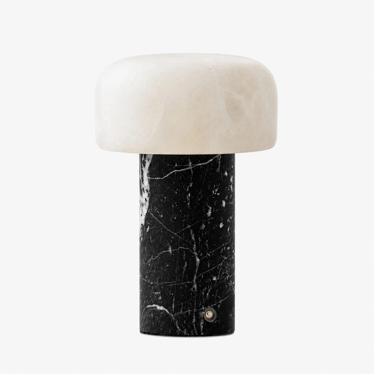 table lamp with Dolomite shade and Bulgari Black Marble base