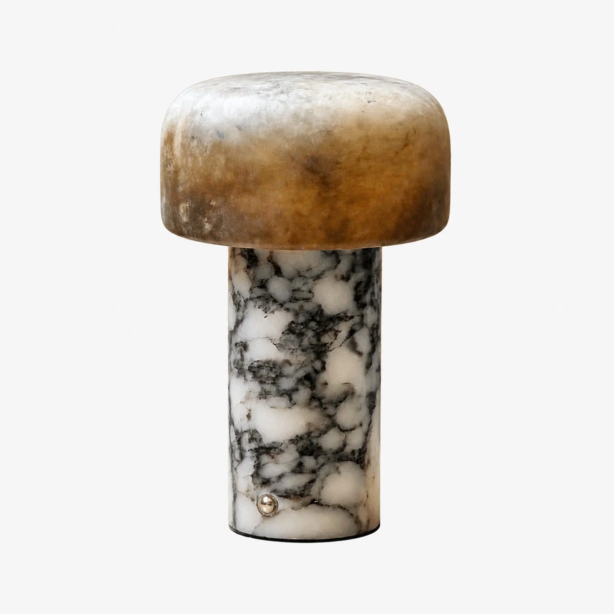 table lamp with Brown Dolomite shade and Bulgari Marble base