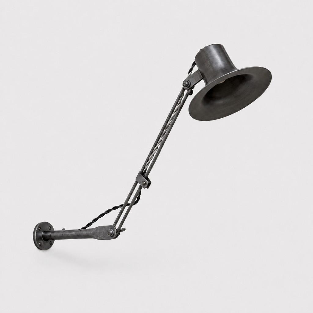 Matte Black adjustable folding wall lamp