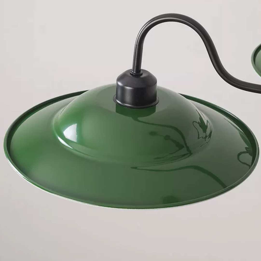 Green enamel shade with pale underside