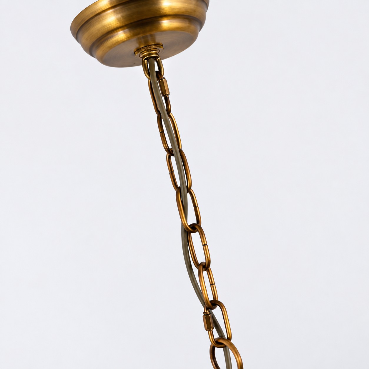 Brass and Clear Glass Dome Pendant Light detail 3