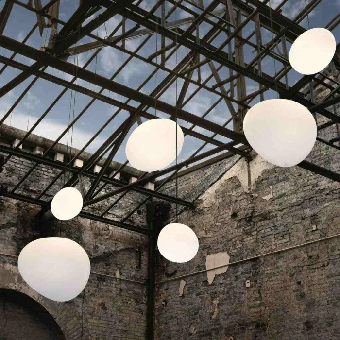 Stonea milk glass pebble pendant
