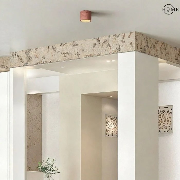 Terra textured cylinder ceiling light