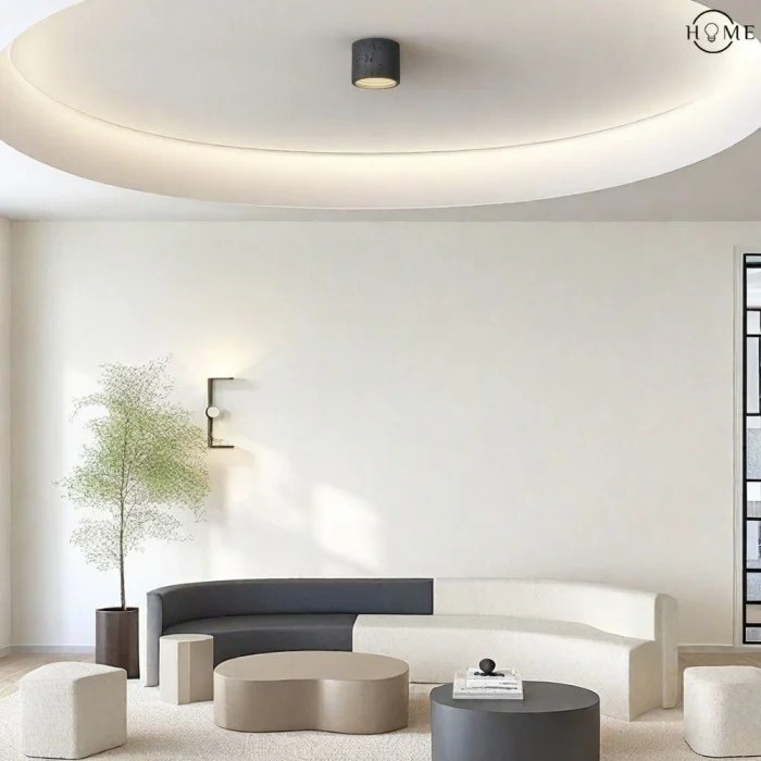 Terra textured cylinder ceiling light