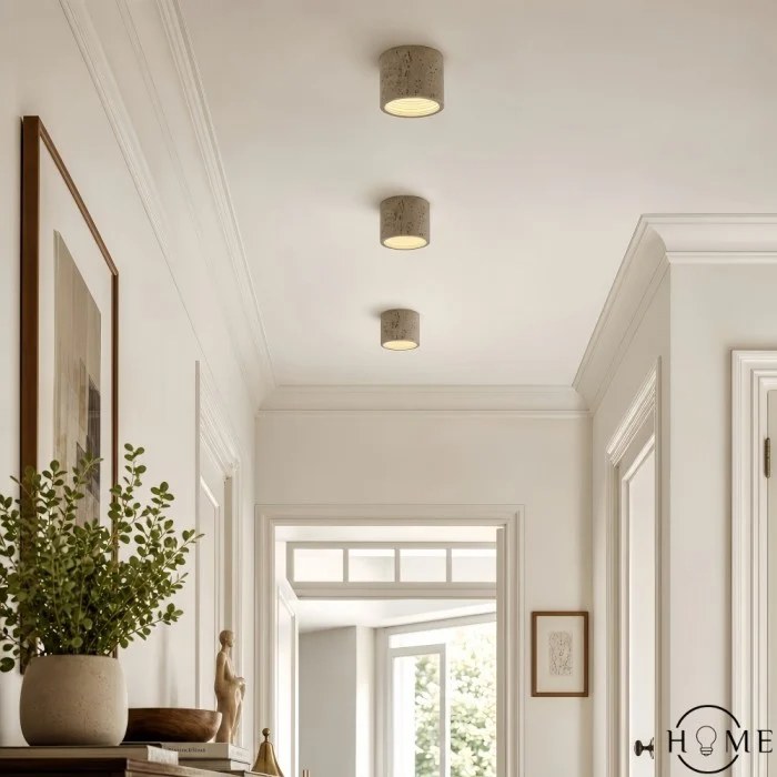 Terra textured cylinder ceiling light