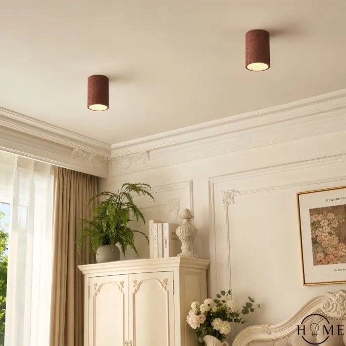 Terra textured cylinder ceiling light