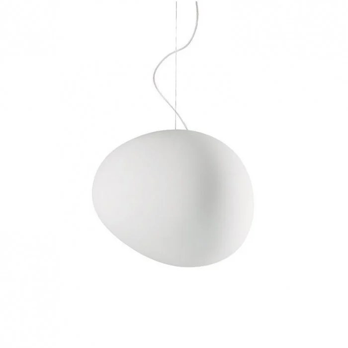 Milk glass pebble pendant