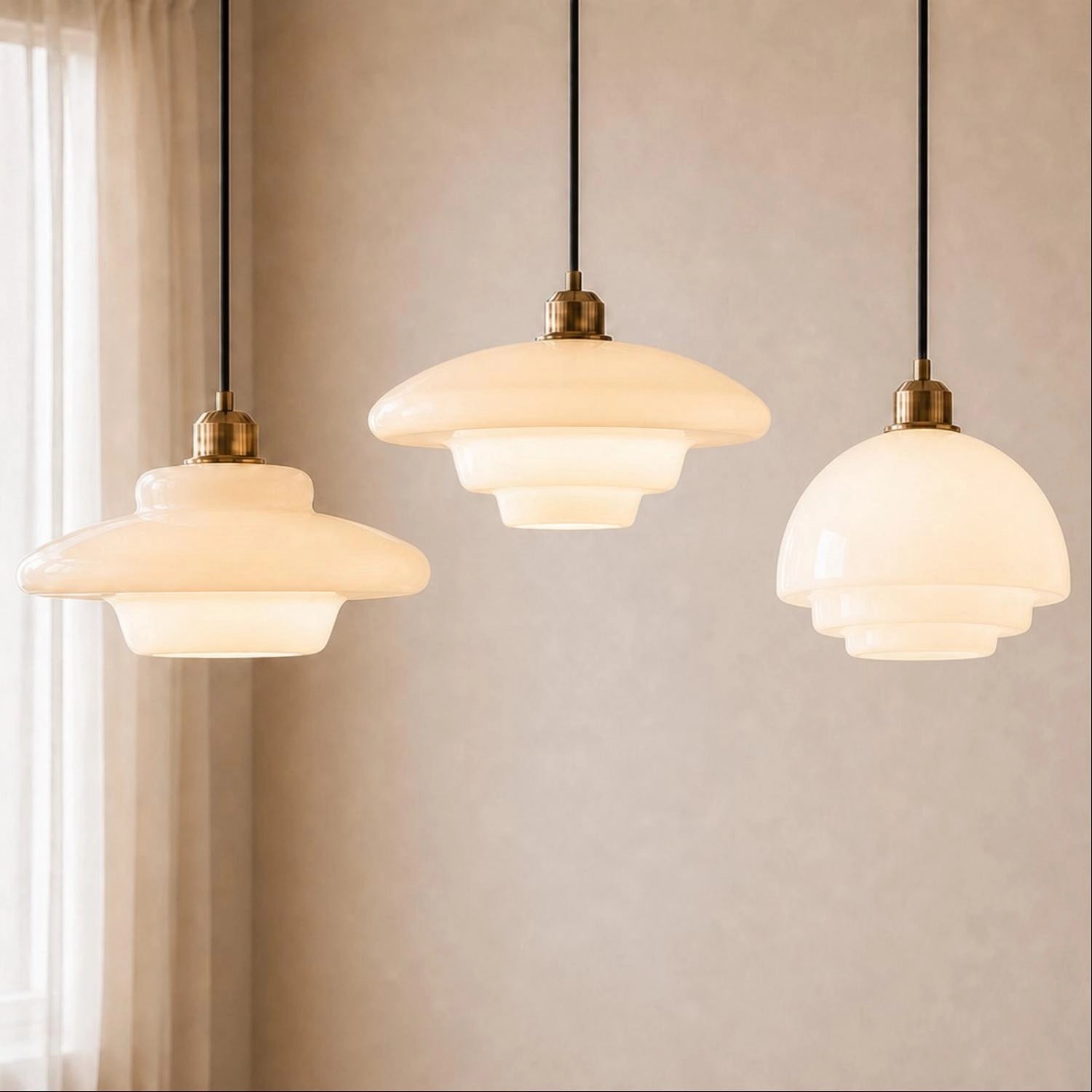 Daphne milk glass pendant