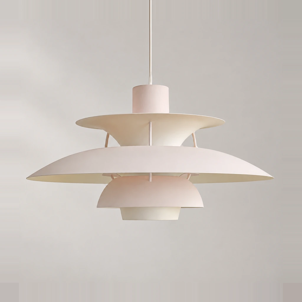 Scandinavian Layered Shape Pendant Lamp - Blush