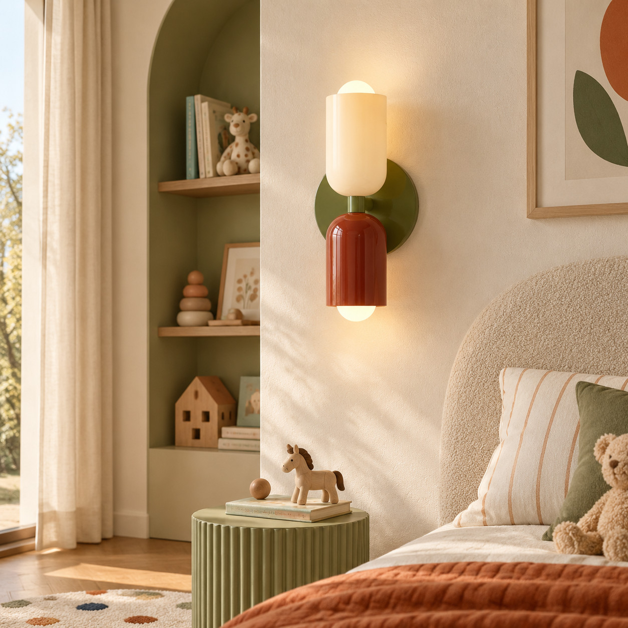 Elegant Up Down Wall Sconce - Bauhaus Double Heads Wall Light for Bedroom and Lounge