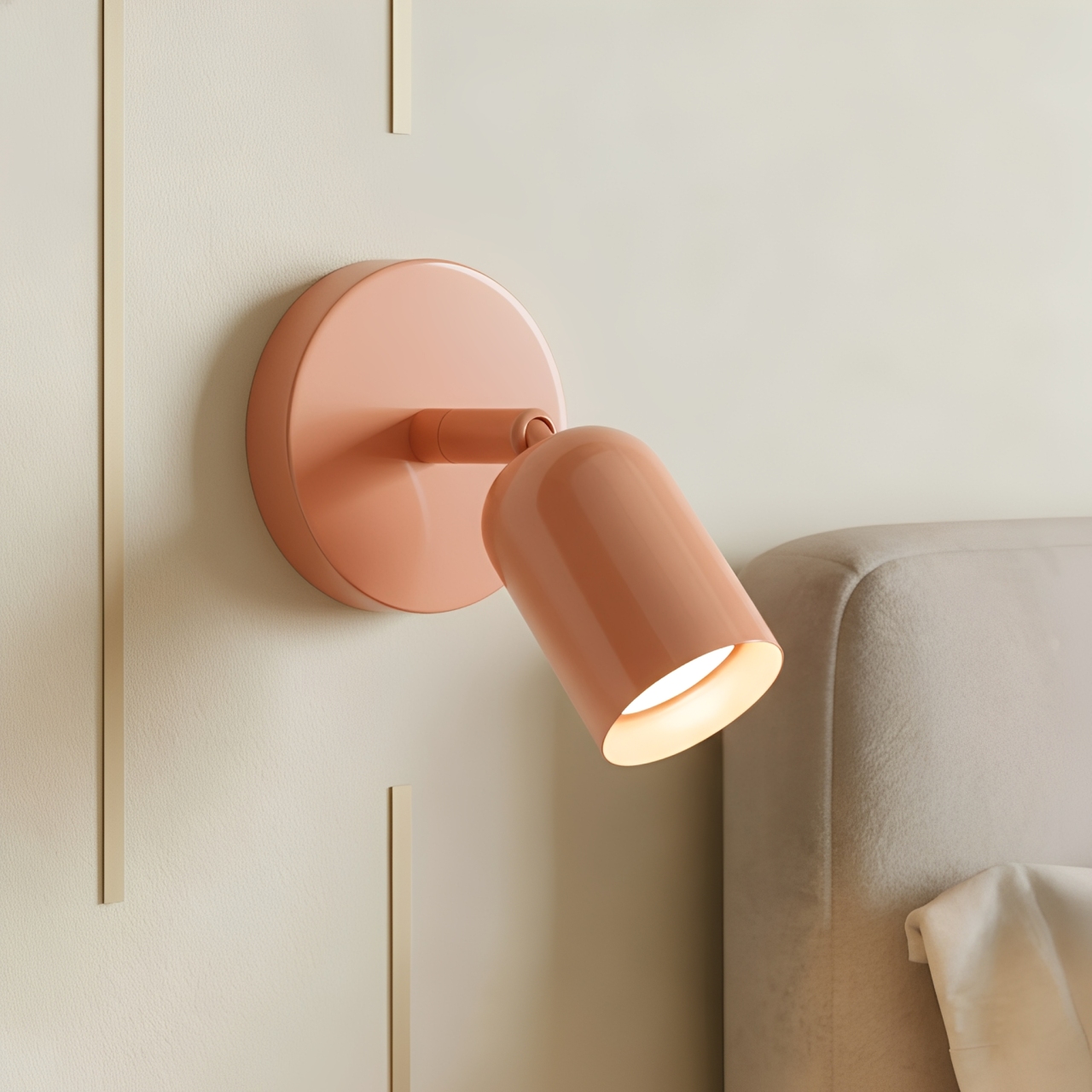 Konig Colorful Bauhaus LED Metal Wall Light - Pink