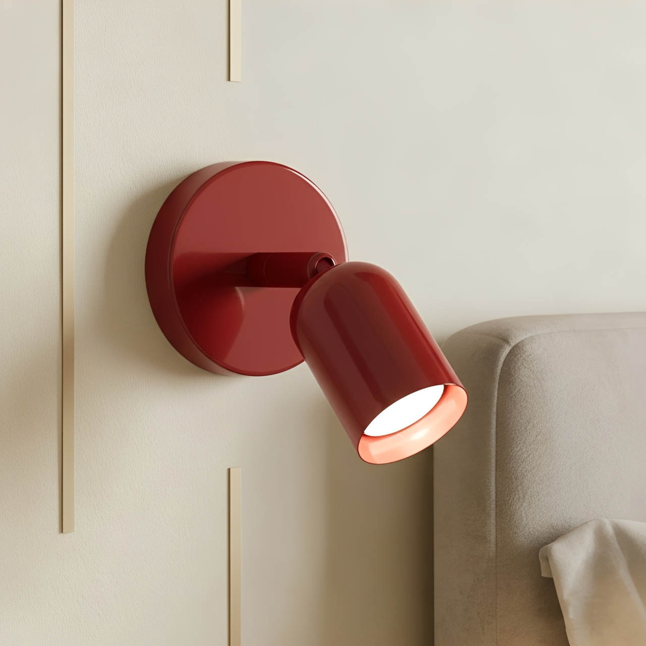 Konig Colorful Bauhaus LED Metal Wall Light - Red
