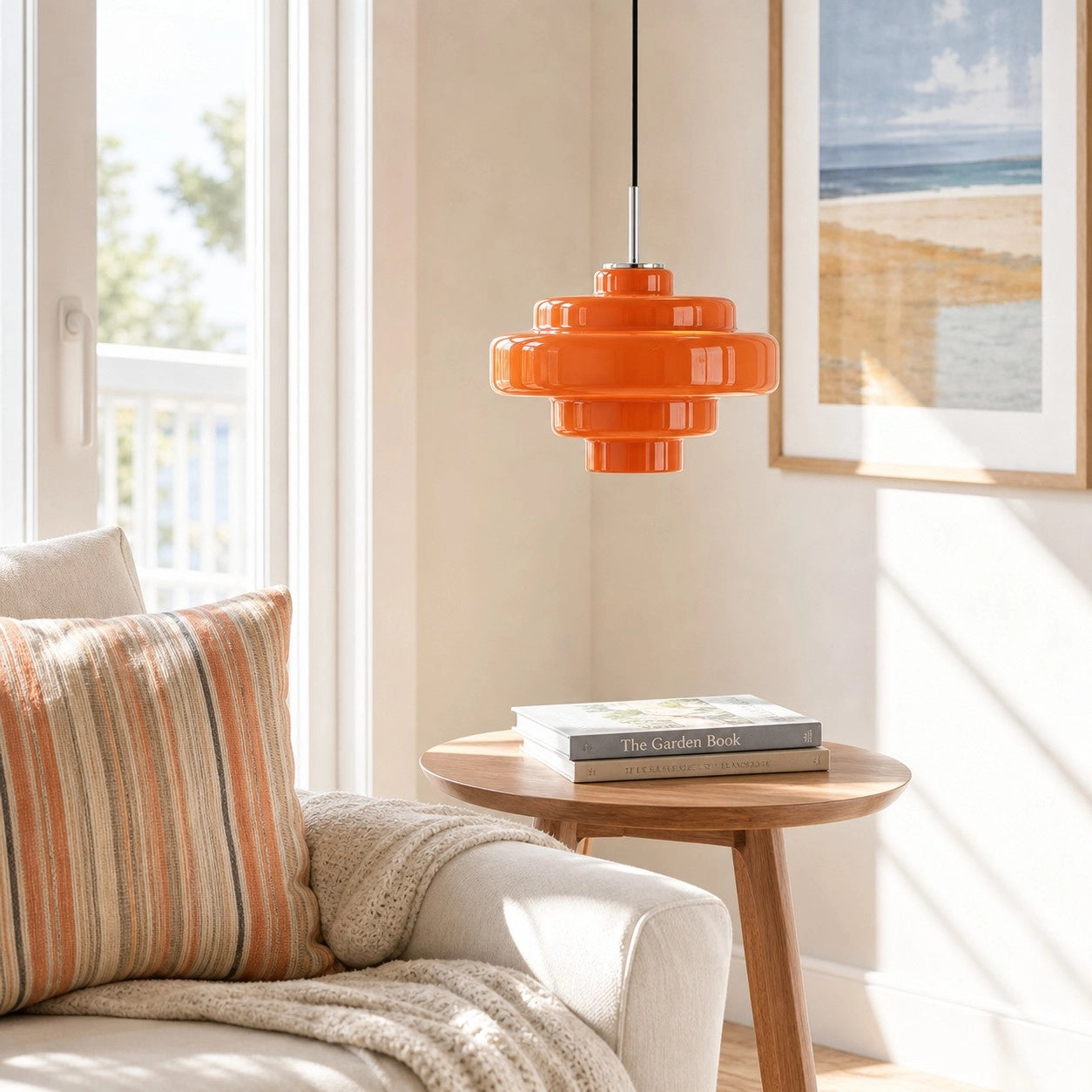Elissa glossy tiered glass pendant