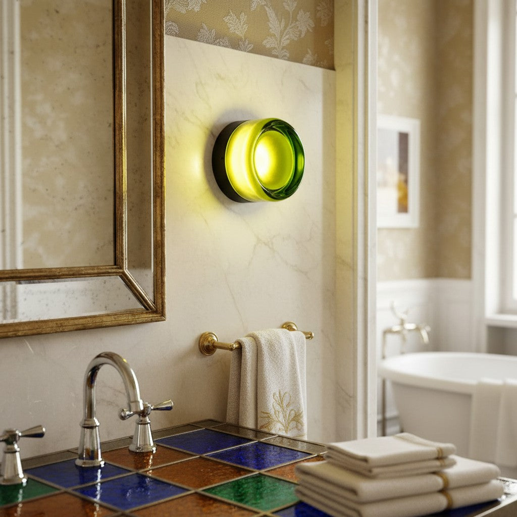 Souta Modern Dome LED Glass Dimple Wall Sconce
