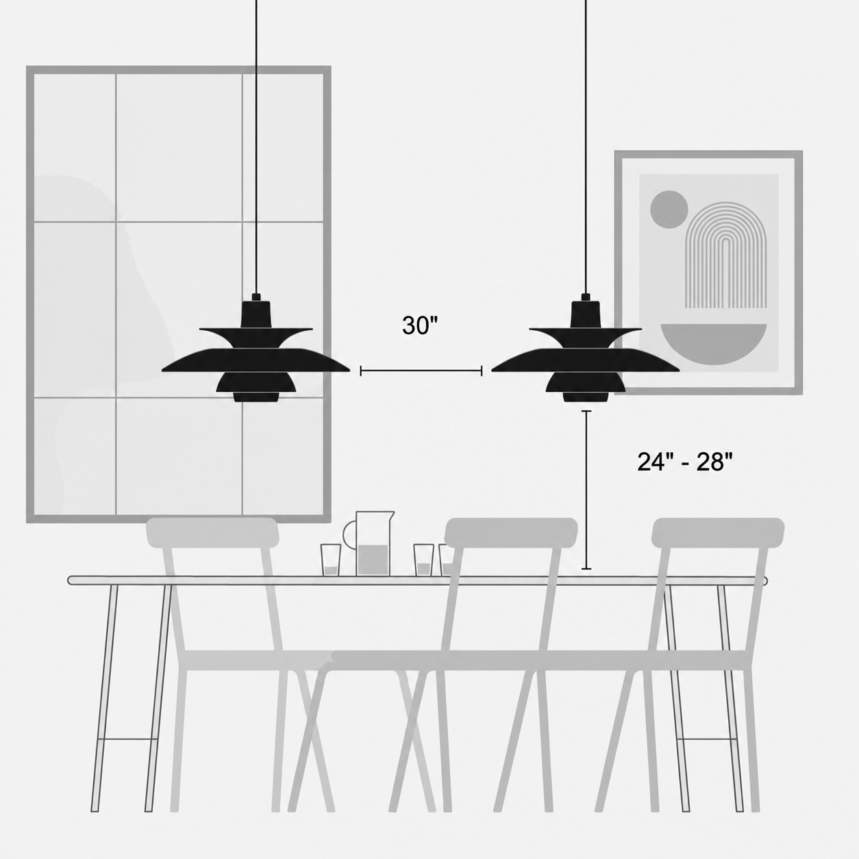 Pendant hanging height guide