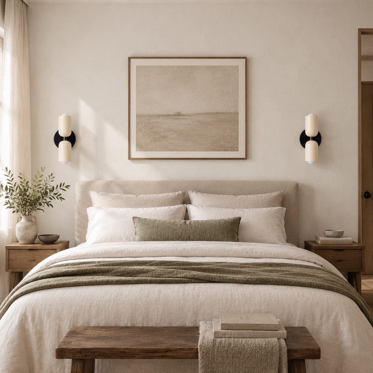 Elegant Up Down Wall Sconce - Bauhaus Double Heads Wall Light for Bedroom and Lounge