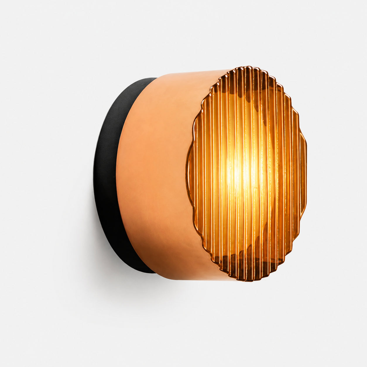 Souta Modern Dome LED Glass Dimple Wall Sconce - Amber(Potato Chips)