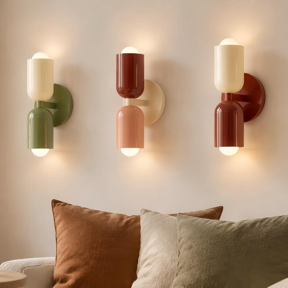 Elegant Up Down Wall Sconce - Bauhaus Double Heads Wall Light for Bedroom and Lounge