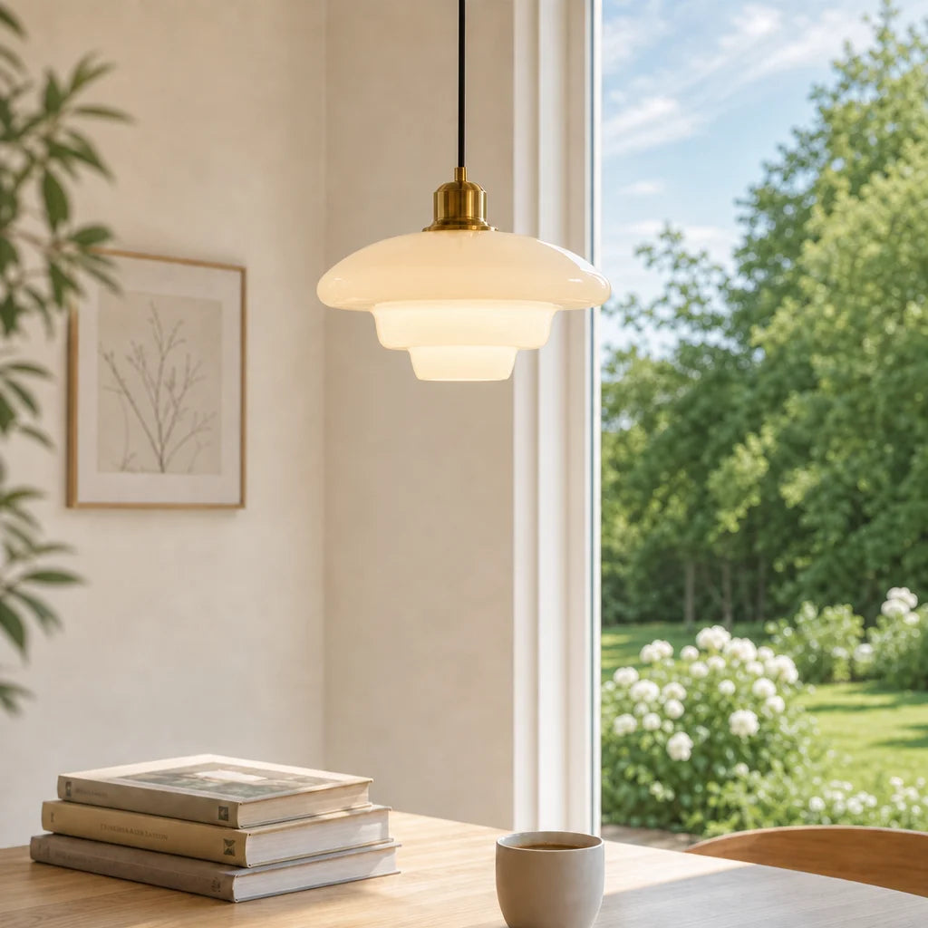 Daphne milk glass pendant