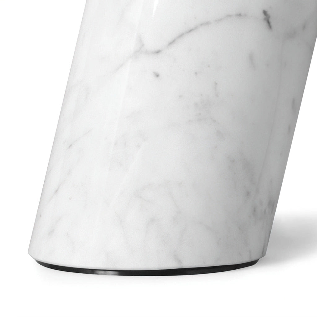 Italian Luxury Marble Table Lamp with Curved Enamel Metal Shade - 28