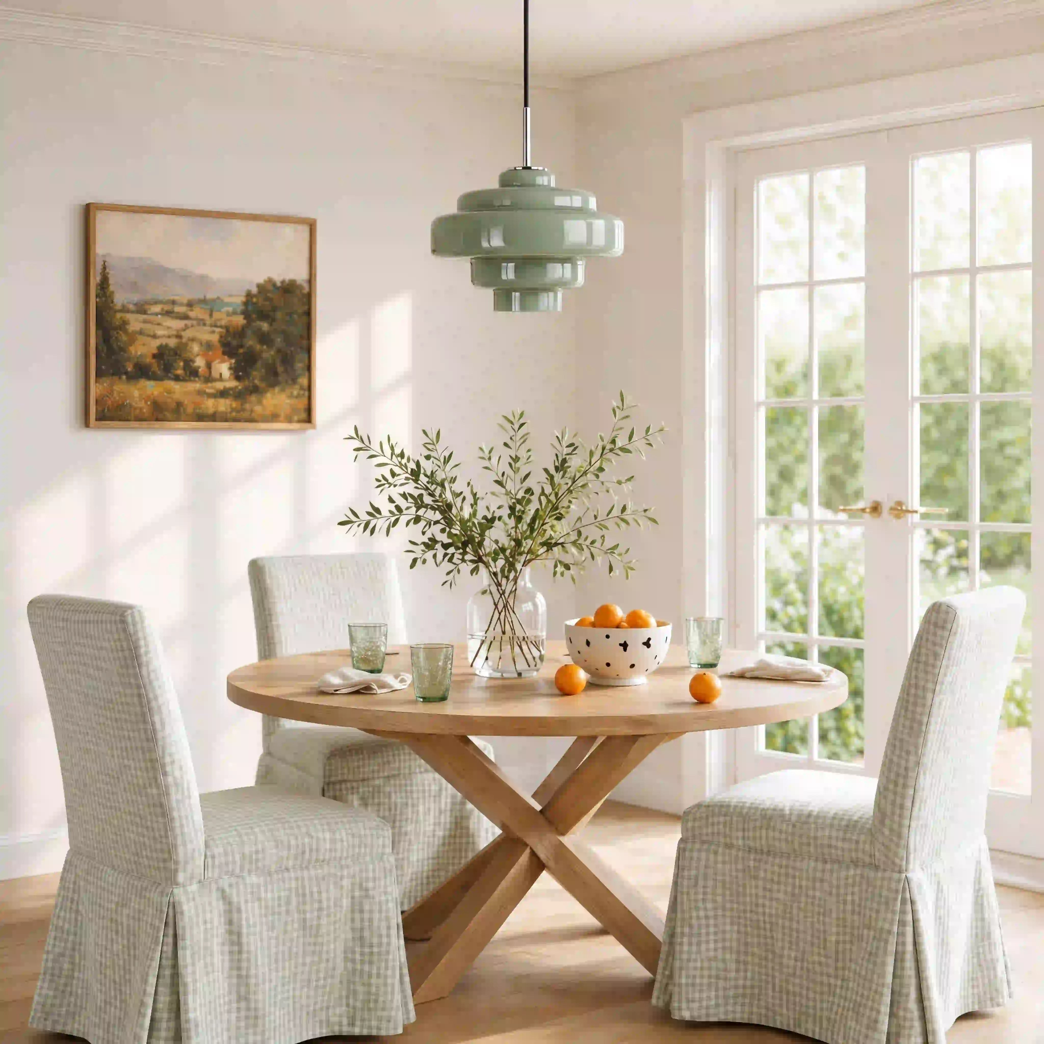 Elissa glossy tiered glass pendant