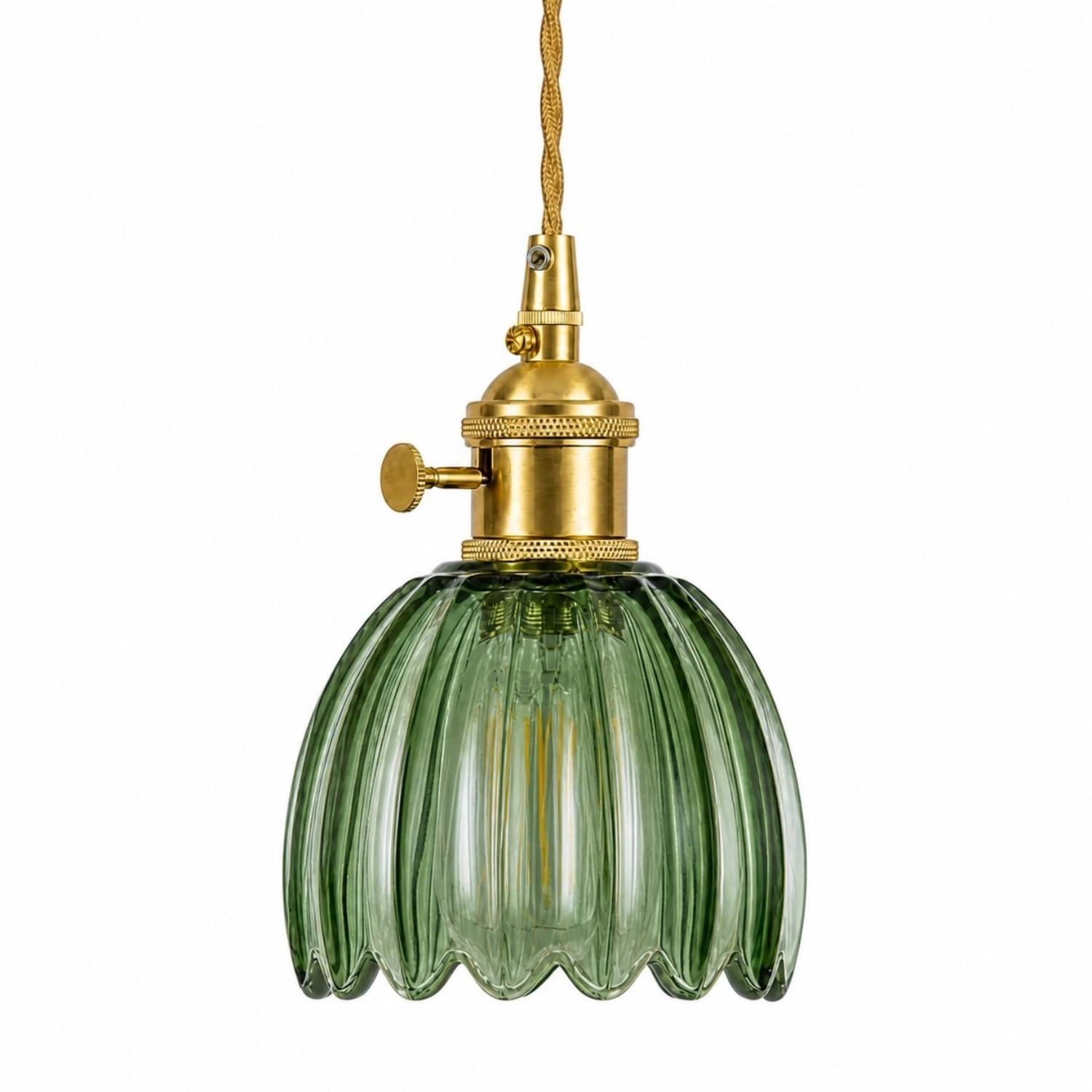 Talen Vintage Tulip Colorful Glass Pendant Light