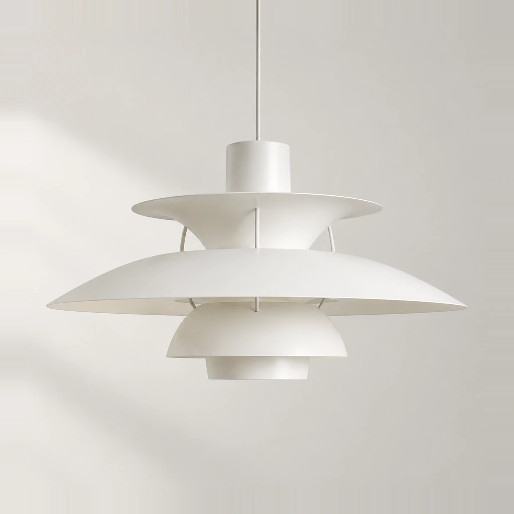 Scandinavian Layered Shape Pendant Lamp - White